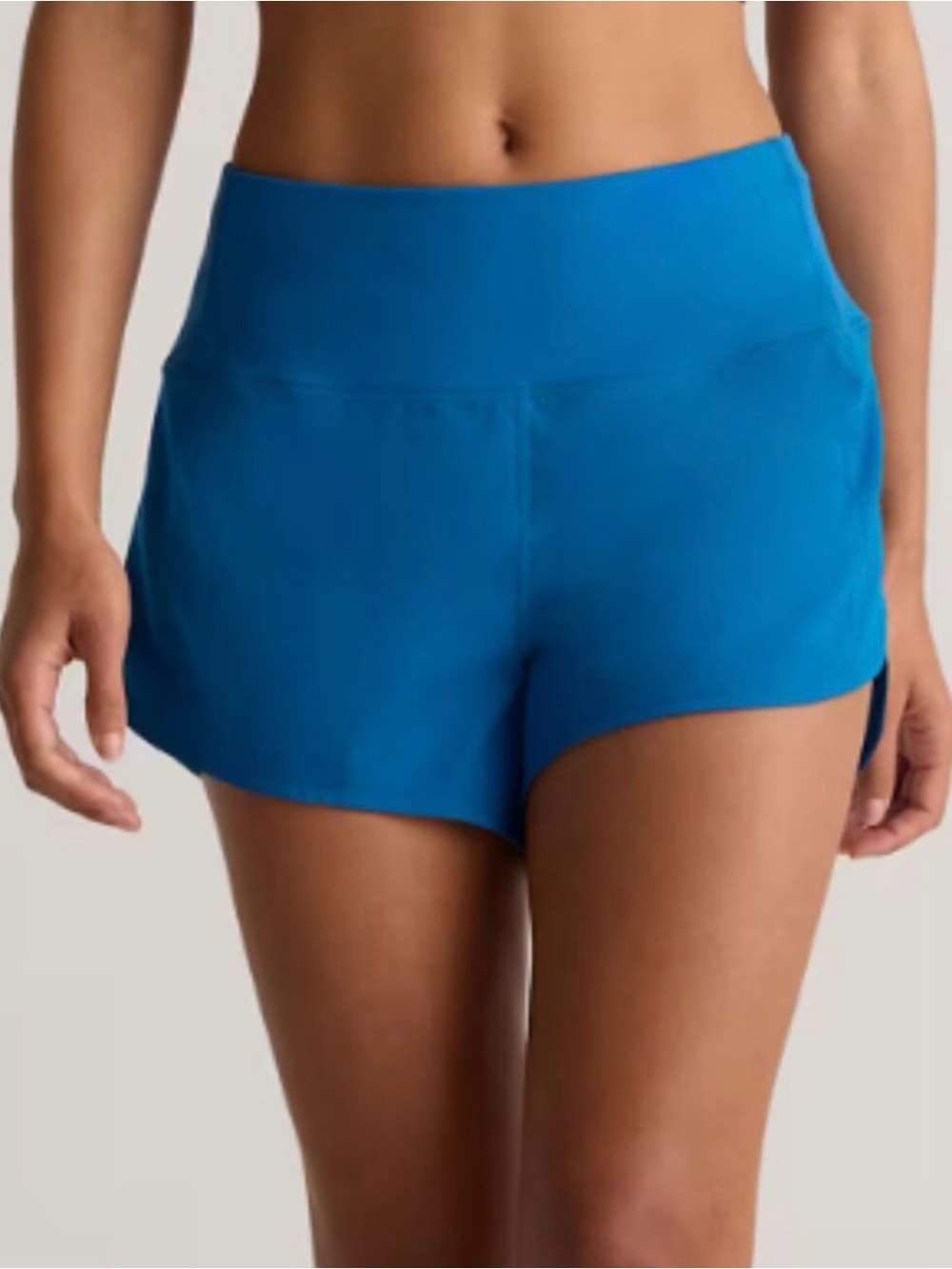 Quince NWT Weightless High-Rise Running Shorts Large Energetic Blue Short